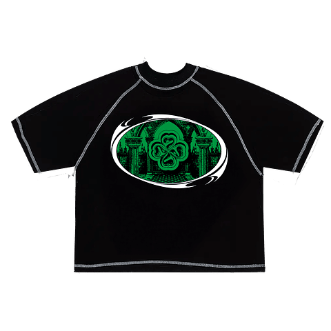 POLERA BOXY FIT "TREINO INC" WHITE SEAMS