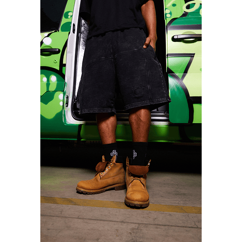 SHORT BAGGY STONE "GODERSIXTREINO777" FRENCH TERRY