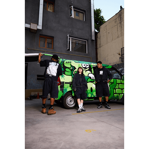 SHORT BAGGY STONE "GODERSIXTREINO777" FRENCH TERRY