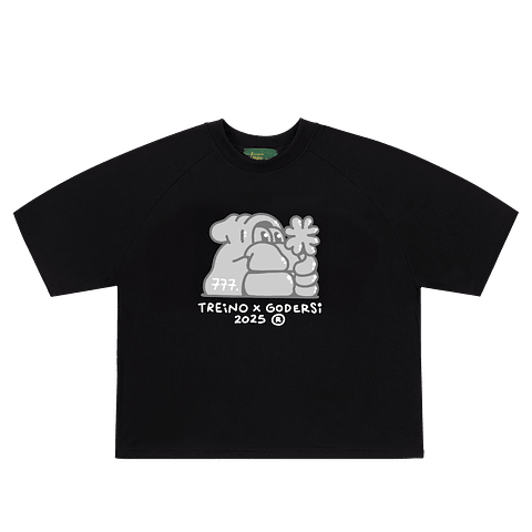 POLERA BOXY "GODERSIXTREINO777" CHROME 