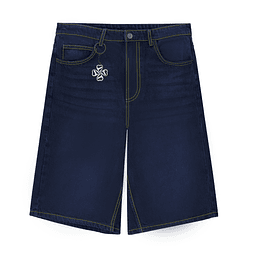JORT BAGGY "TREBOL" RAW DENIM BLUE