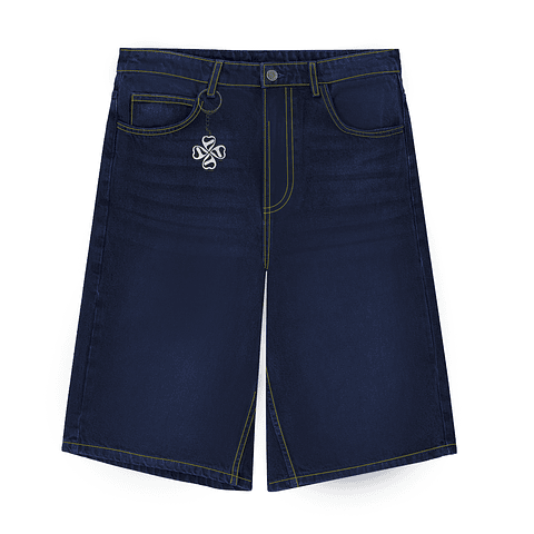JORT BAGGY "TREBOL" RAW DENIM BLUE