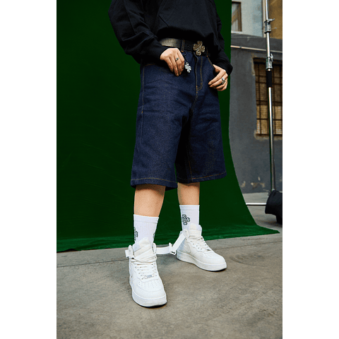 JORT BAGGY "TREBOL" RAW DENIM BLUE