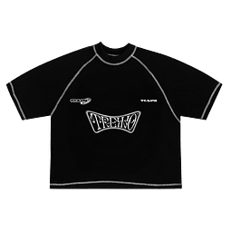 POLERA BOXY FIT  "SCUDERIA FORTUNA" WHITE SEAMS