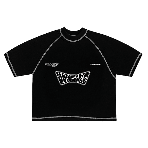 POLERA BOXY FIT  "SCUDERIA FORTUNA" WHITE SEAMS