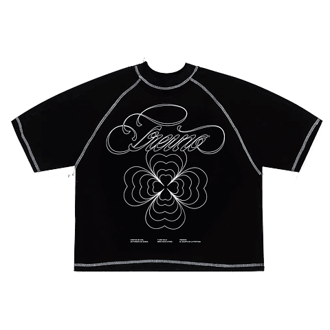 POLERA BOXY FIT  "SCUDERIA FORTUNA" WHITE SEAMS