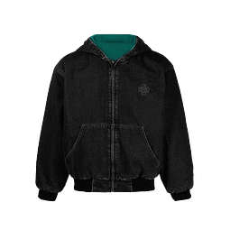 DENIM HODDIE JACKET "TREINO INC" STONE WASH