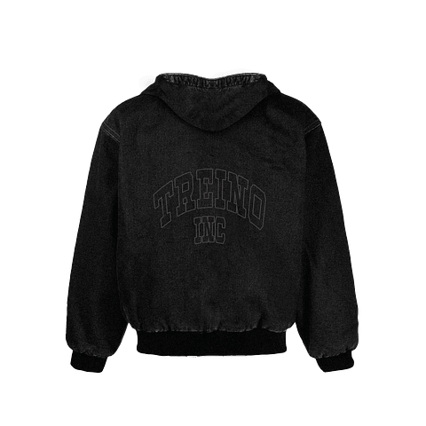 DENIM HODDIE JACKET "TREINO INC" STONE WASH