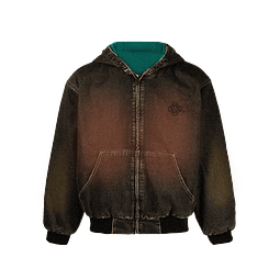 DENIM HODDIE JACKET "TREINO INC" FADE DESSERT