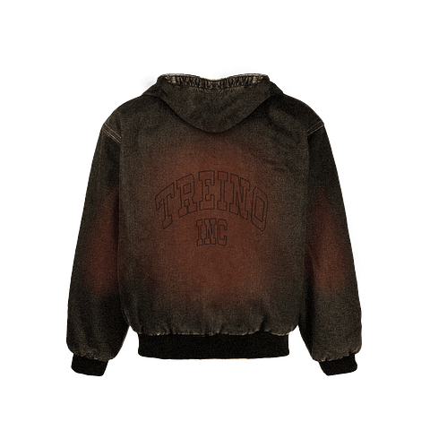 DENIM HODDIE JACKET "TREINO INC" FADE DESSERT