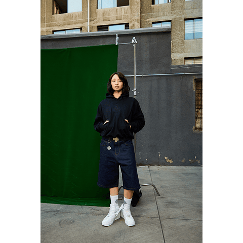 JORT BAGGY "TREBOL" RAW DENIM BLUE