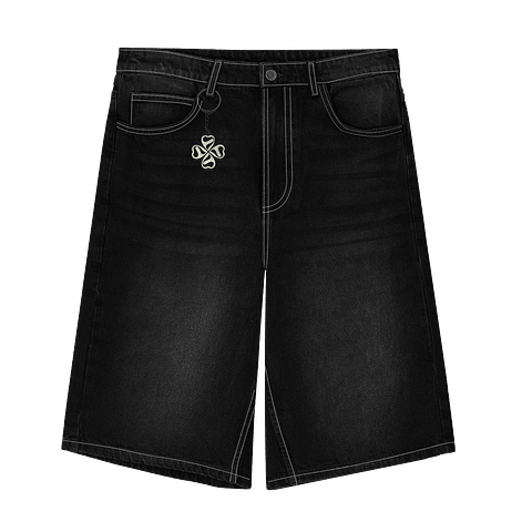 JORT BAGGY "TREBOL" WHITE SEAMS FOCUS BLACK