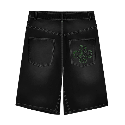 JORT BAGGY "TREBOL" WHITE SEAMS FOCUS BLACK