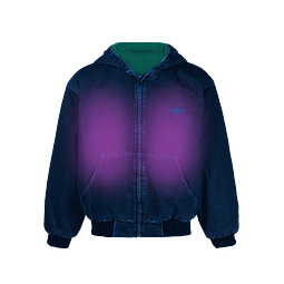 DENIM HODDIE JACKET "TREINO INC" PURPLE SWAG