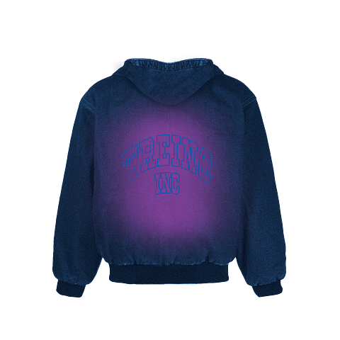 DENIM HODDIE JACKET "TREINO INC" PURPLE SWAG