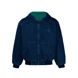 DENIM HODDIE JACKET "TREINO INC" BLUE JEANS 