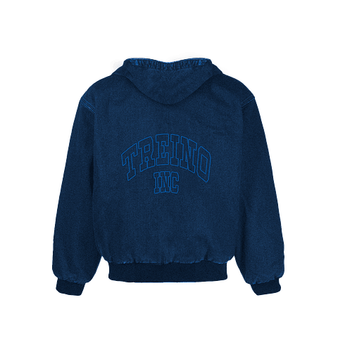 DENIM HODDIE JACKET "TREINO INC" BLUE JEANS 
