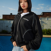 POLERON BOXY "RIVELAZIONE" REFLEX NEGRO ZIP HOODIE