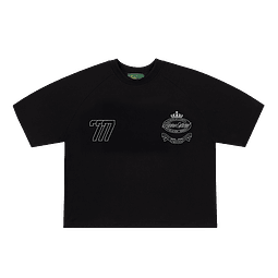 POLERA BOXY FIT "777 CLUB" NEGRA