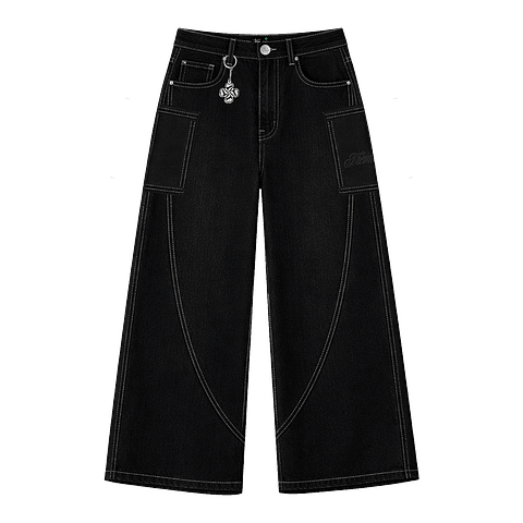 PANTALON BAGGY "FORTUNE CUT" CARGO WHITE SEAMS 