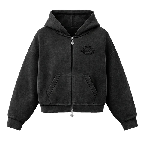 POLERON BOXY "RIVELAZIONE" LIGHT FRENCH TERRY STONE ZIP