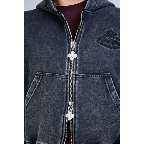 POLERON BOXY "RIVELAZIONE" LIGHT FRENCH TERRY STONE ZIP