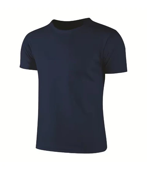 Quick Dry manga curta esporte t-shirt para homens e mulheres — Azul marinho / GG