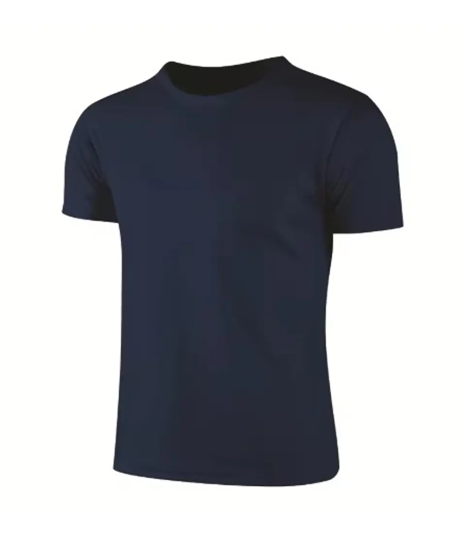 Quick Dry manga curta esporte t-shirt para homens e mulheres — Azul marinho / GG 1