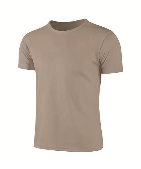 Quick Dry manga curta esporte t-shirt para homens e mulheres — Cinza / G