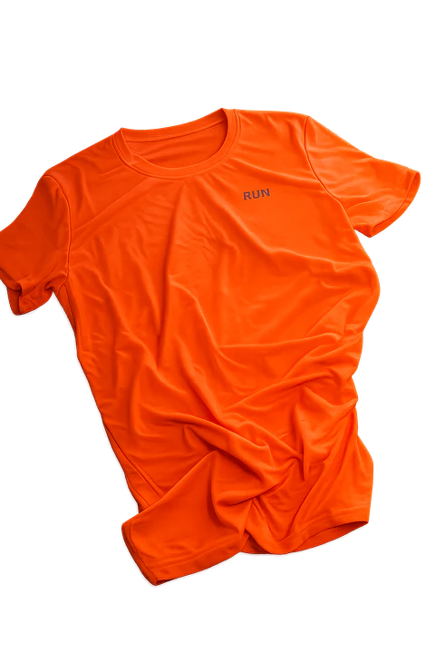 Camiseta feminina secagem rápida manga curta esporte — Laranja / ùnico (veste do 36 ao 42)
