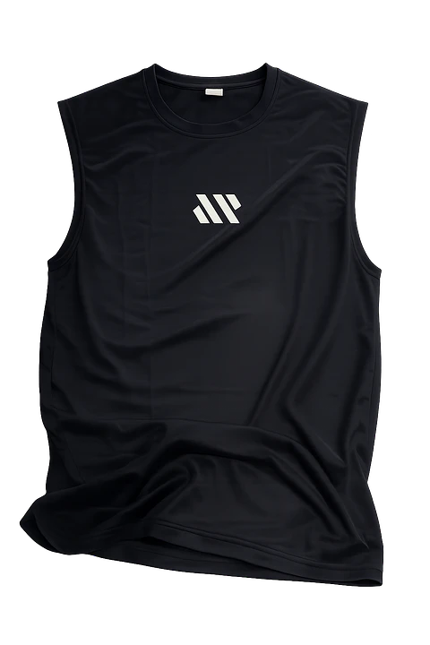 Camisa esportiva sem mangas masculina — Preto / G