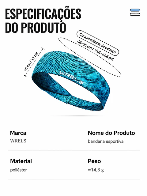 Bandana Esportiva Dry Fit Unissex — Azul claro