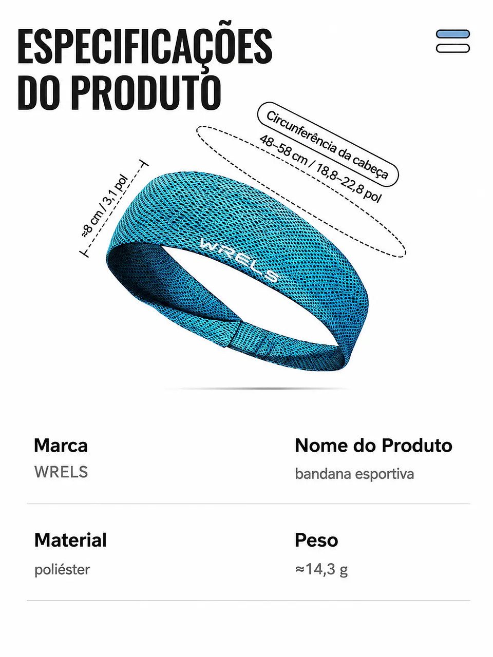 Bandana Esportiva Dry Fit Unissex — Azul claro 1