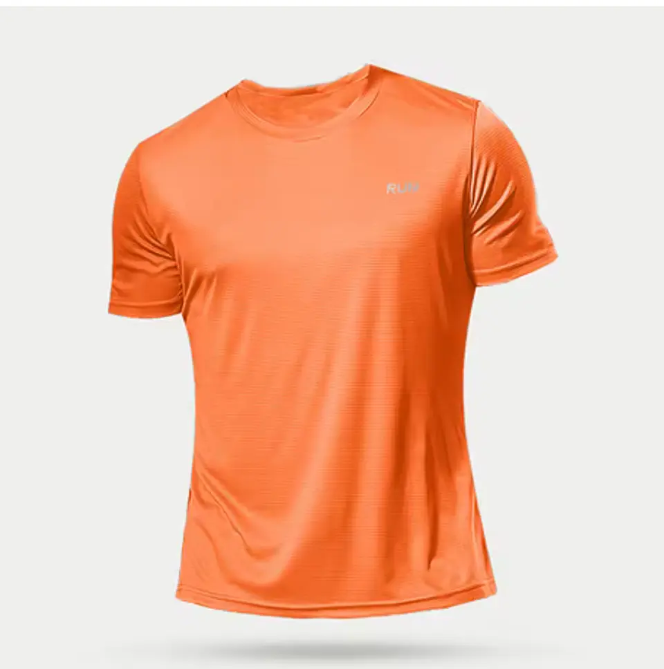 Camiseta de secagem rápida masculina — Laranja / M 3