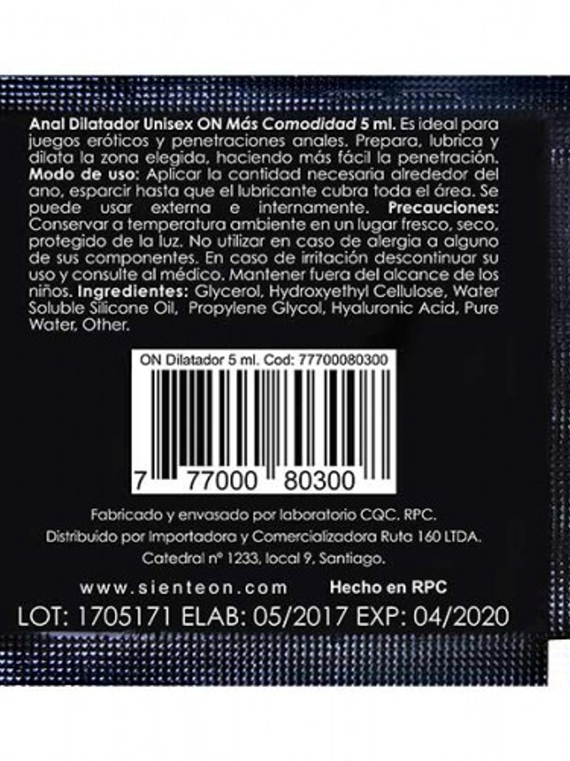 Lubricante Anal Dilatador híbrido- 5ml sachet  2