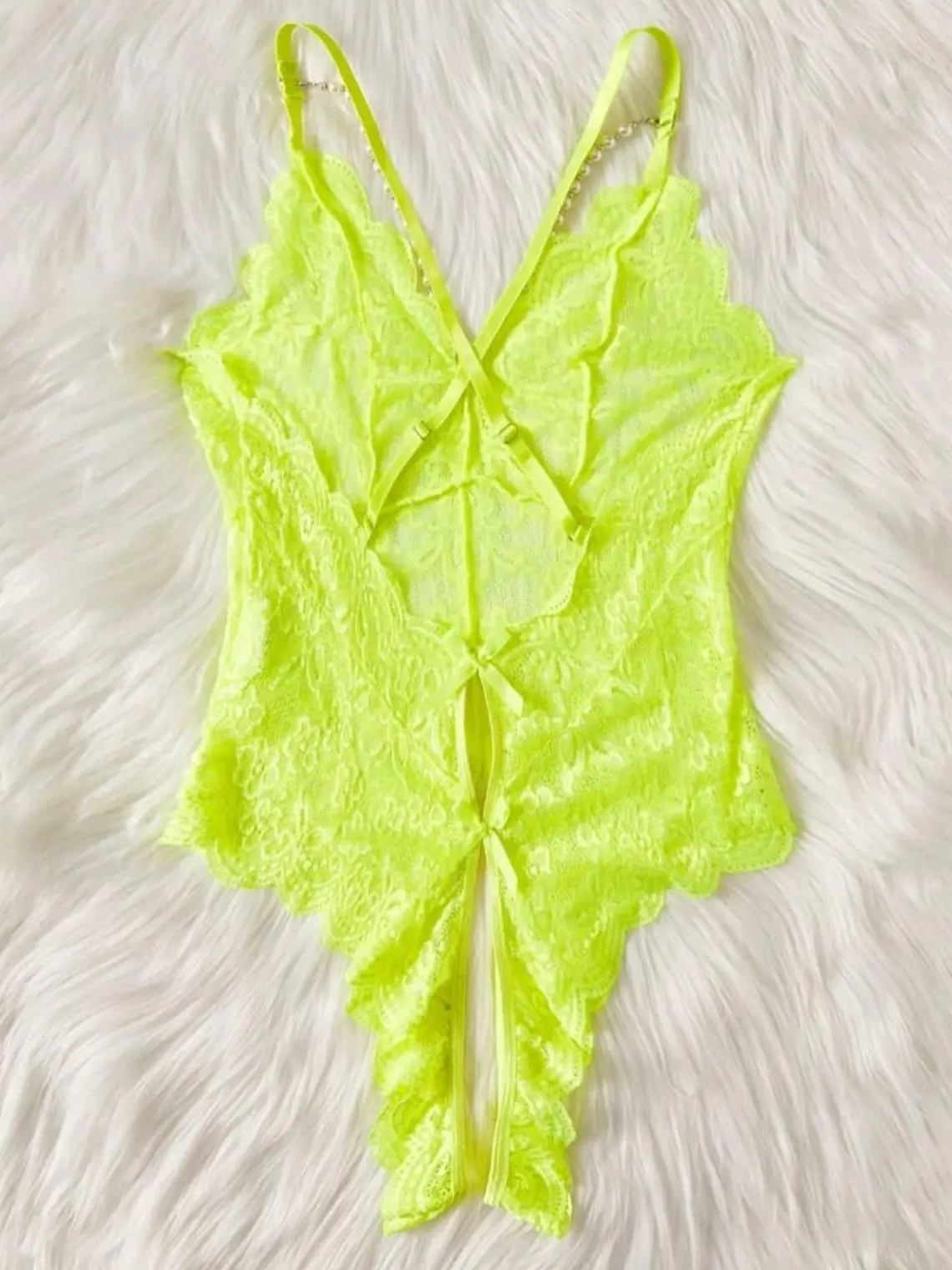 Body clásico encaje neon  2