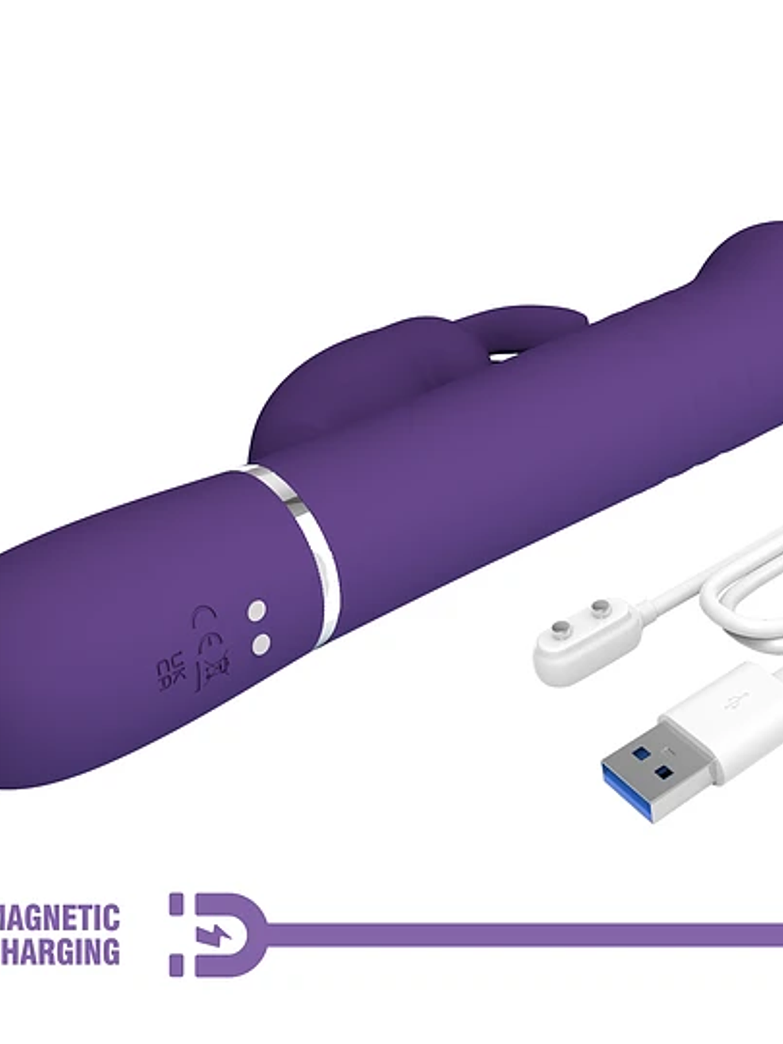 Vibrador Conejo con Empuje y Perlas Vibratorias Giratorias 3