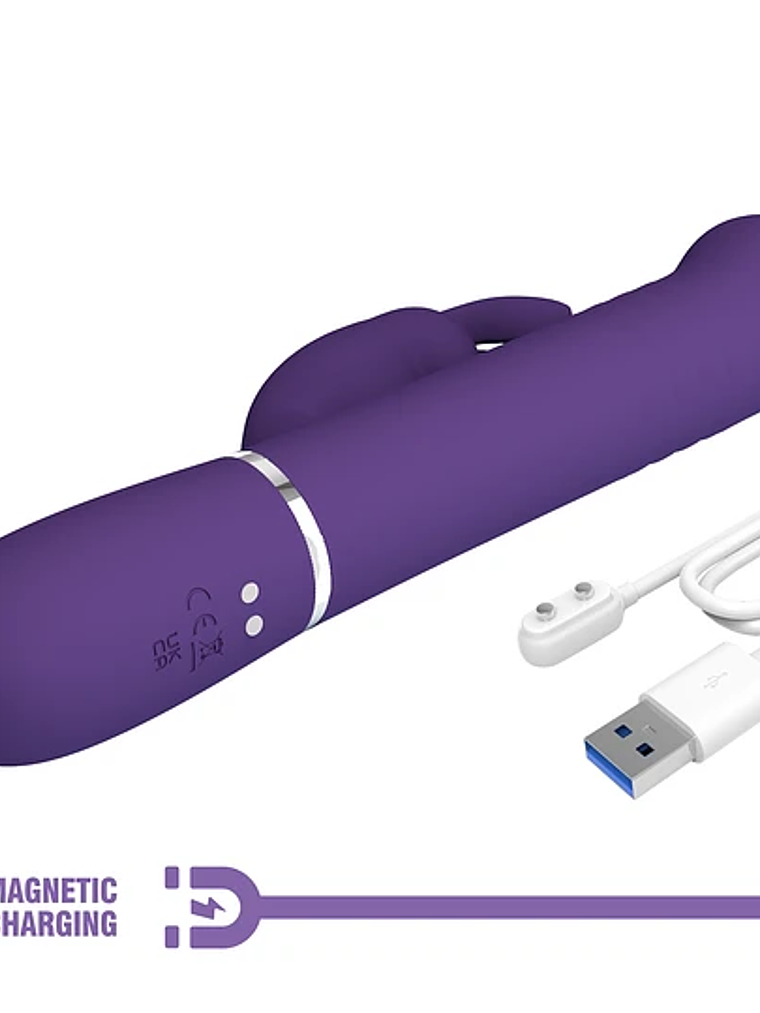 Vibrador Conejo con Empuje y Perlas Vibratorias Giratorias 3
