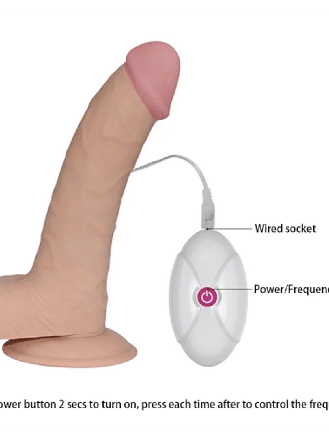 Dildo vibrador a control The Ultra Soft Dude 20cm 3