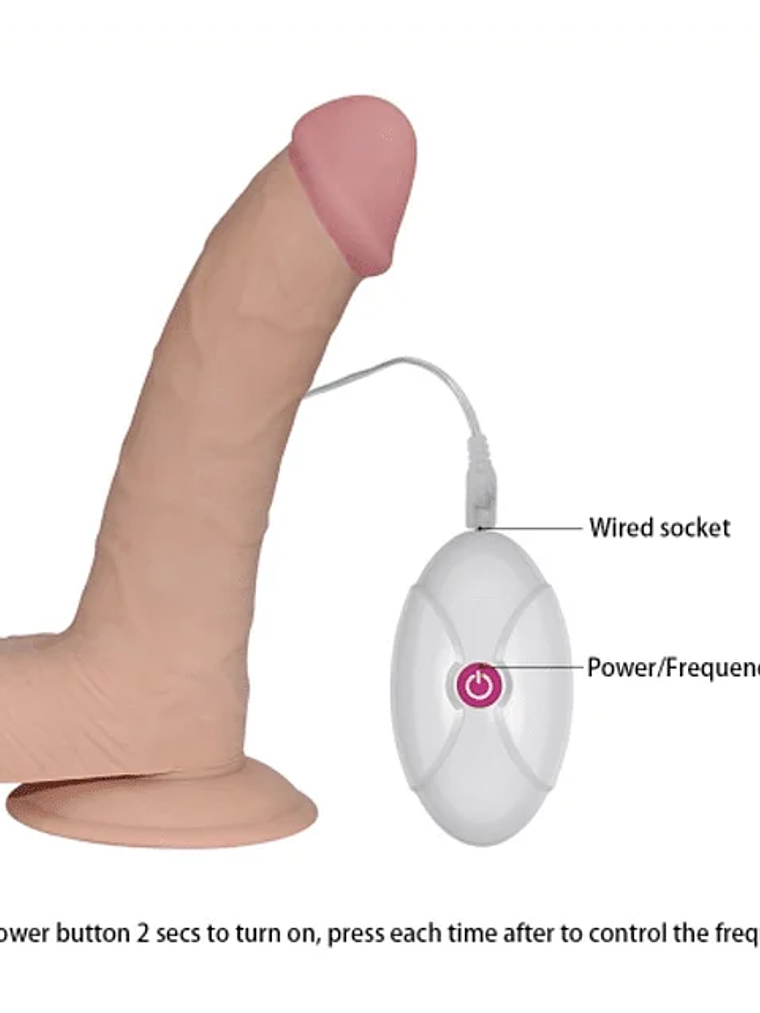 Dildo vibrador a control The Ultra Soft Dude 20cm 3