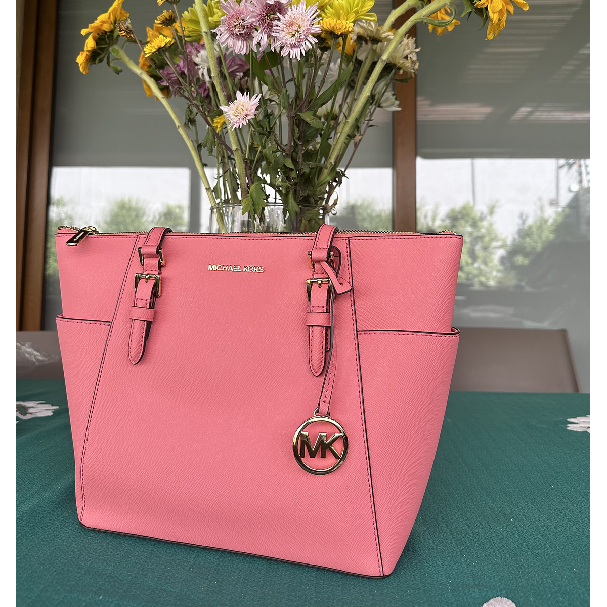 Bolso Tote Michael Kors Charlotte Mujer Rosas Para Bolso Tote