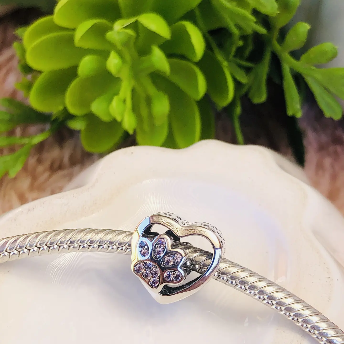 Charm Corazón Patita PET, Plata 925 3