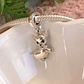 Charm Chihuahua colgante con corbatín rosado Plata 925 - Miniatura 2