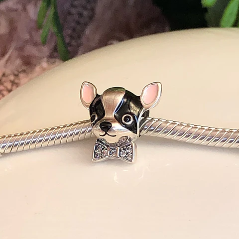 Charm Chihuahua corbatín Plata 925