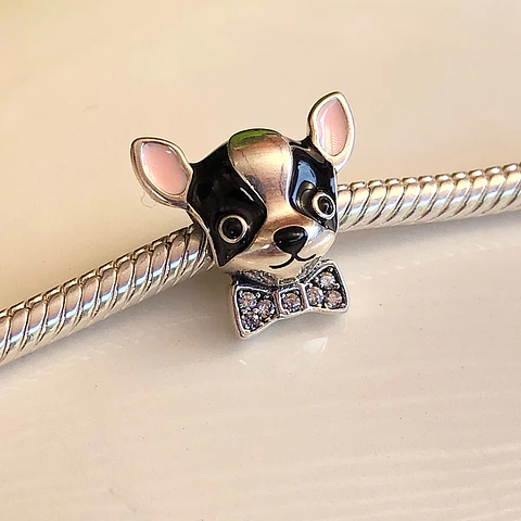 Charm Chihuahua corbatín Plata 925