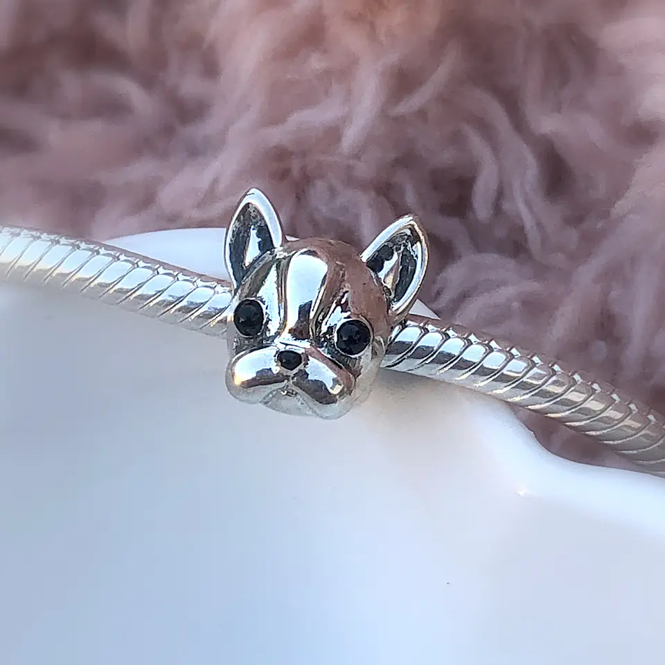 Charm Bulldog Francés carita, Plata 925 1
