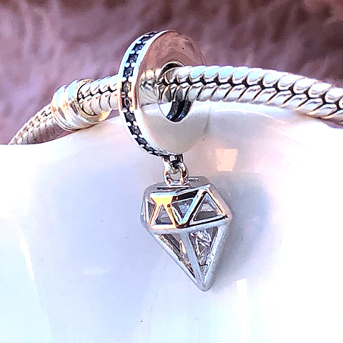 Charm Diamante Plata 925