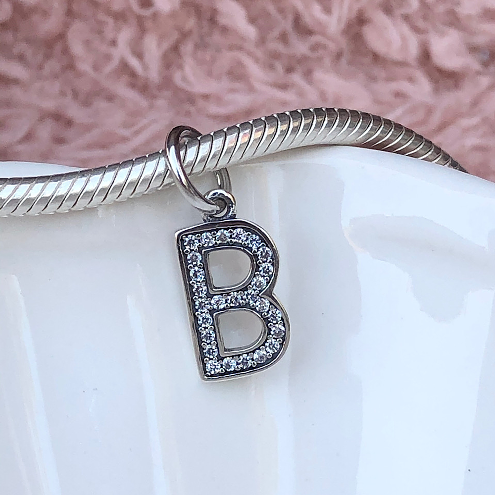 Charm Letra B Plata 925