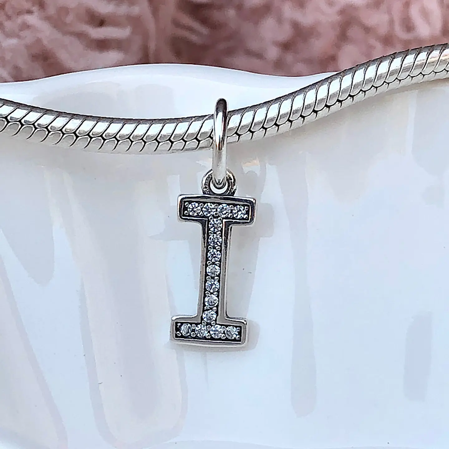 Charm Letra I Plata 925  2