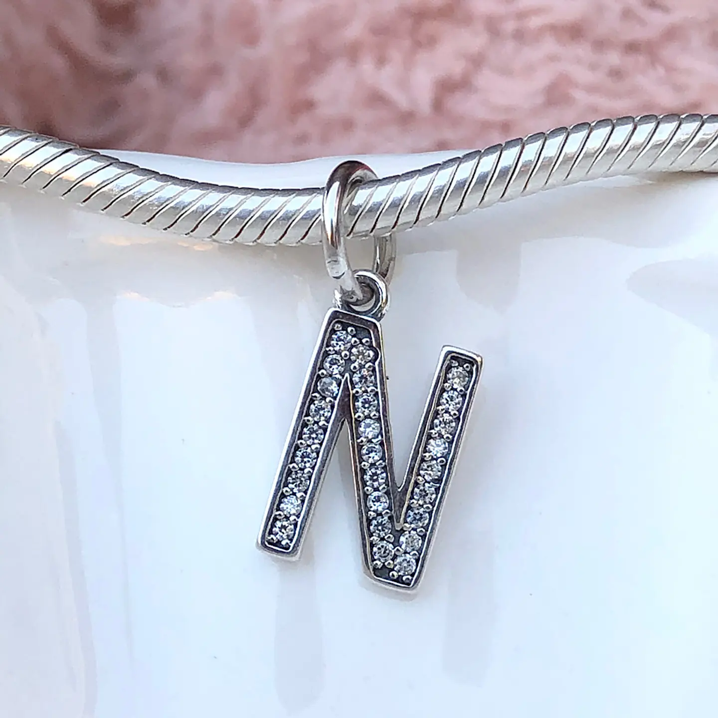 Charm Letra N Plata 925 2